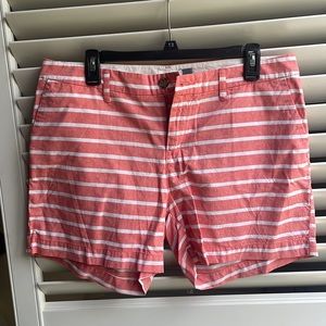 Old Navy Coral & White striped shorts